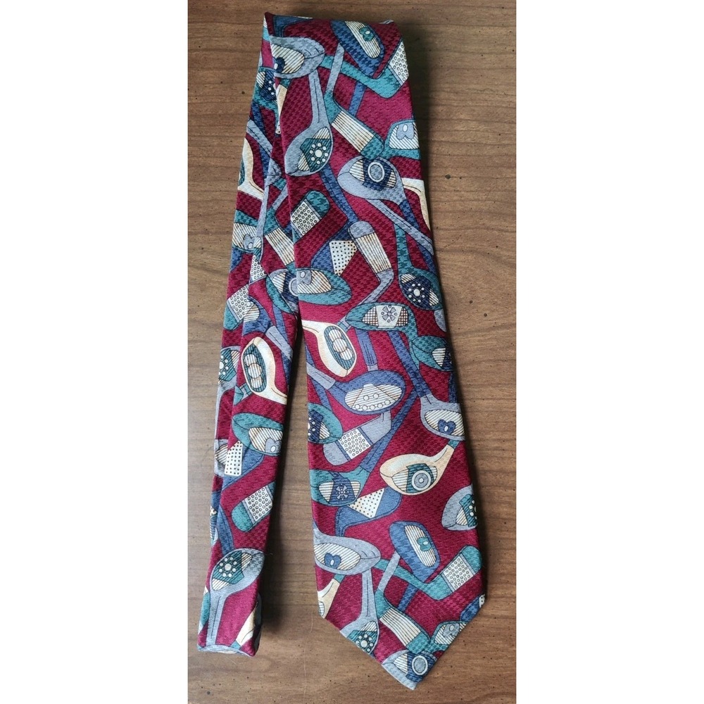Rooster West End Collection‎ Men's Silk Neck Tie Novelty Golf Design Vintage